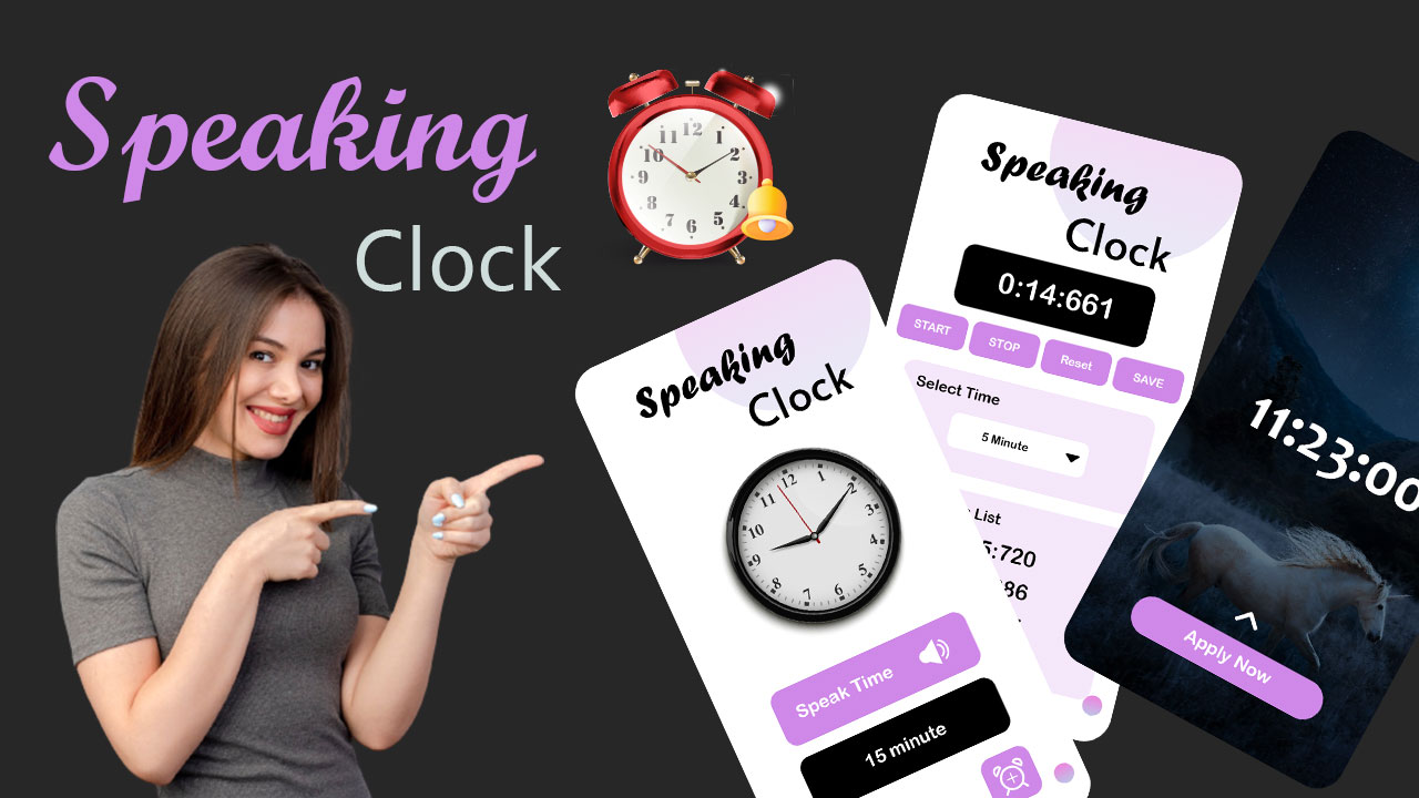 Speaking Clock Live Wallpaper Digital And Analog Set Alarm